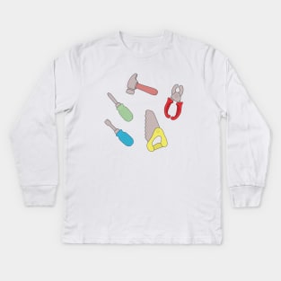 Cute Handyman Tools Kids Long Sleeve T-Shirt